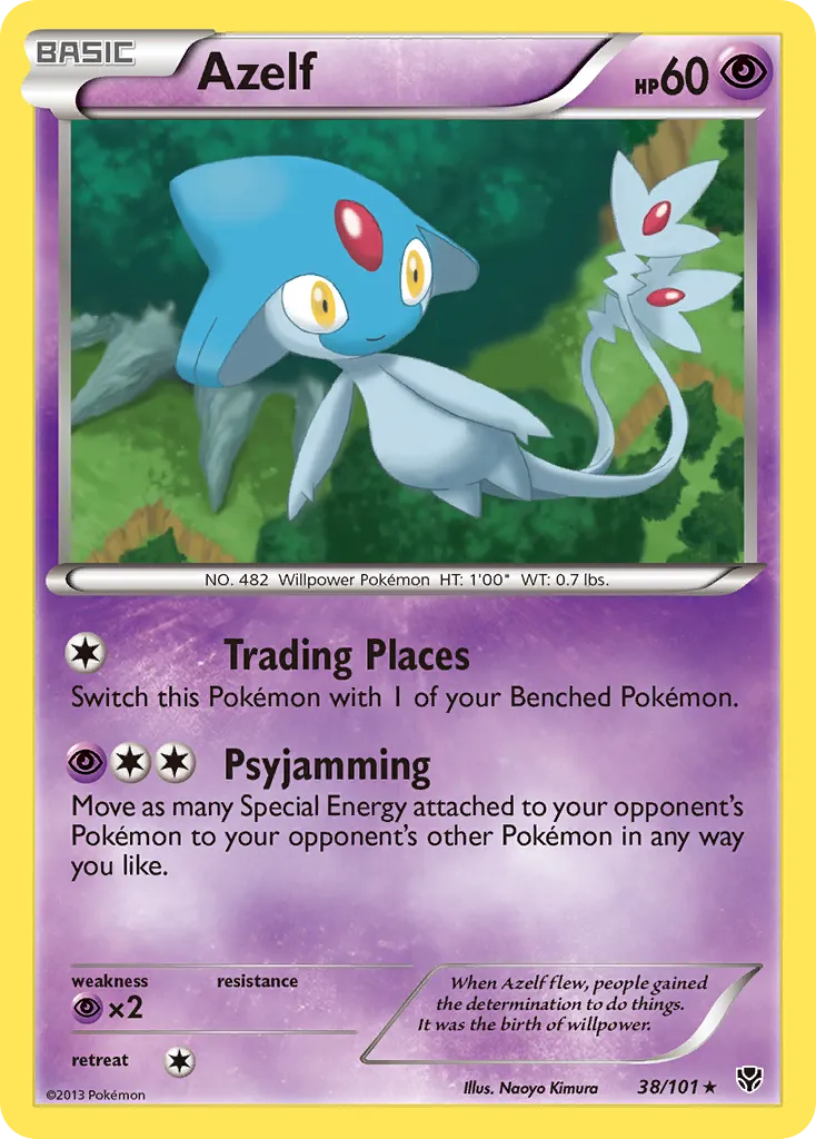 2013 Plasma Blast Azelf Rare #038/101 Rare card image
