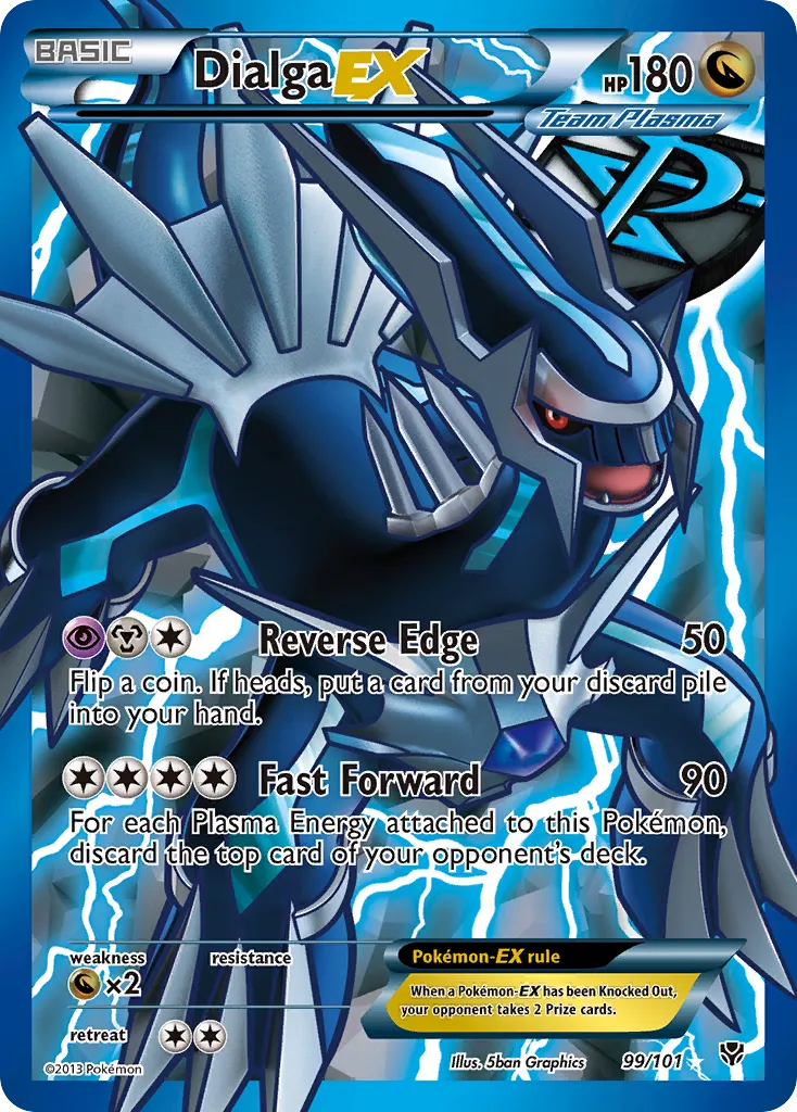 2013 Plasma Blast Dialga-EX #099/101 Rare Ultra card image