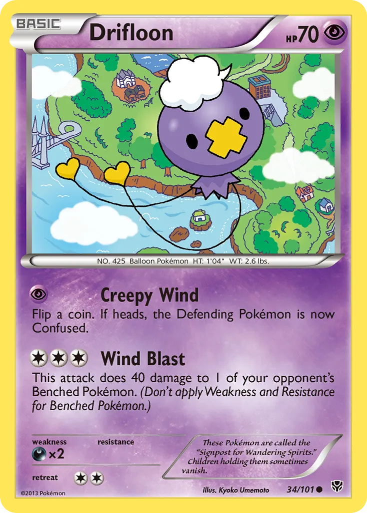2013 Plasma Blast Drifloon Common #034/101 Common card image