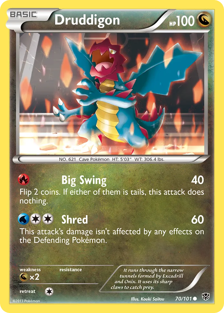 2013 Plasma Blast Druddigon Common #070/101 Common card image