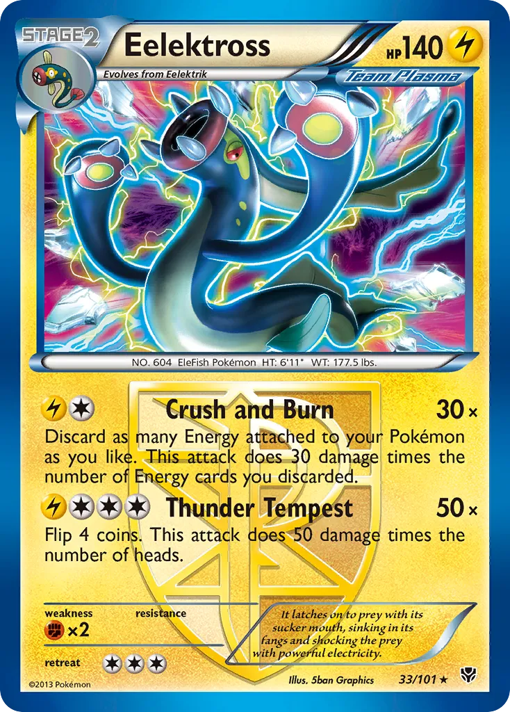 2013 Plasma Blast Eelektross #033/101 Rare Holo card image