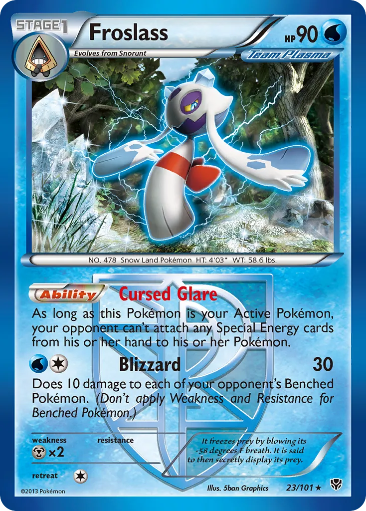 2013 Plasma Blast Froslass Rare #023/101 Rare card image