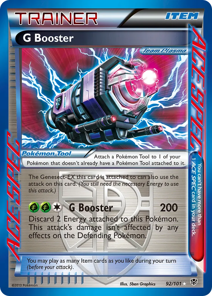 2013 Plasma Blast G Booster Rare ACE #092/101 Rare ACE card image