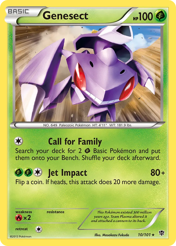 2013 Plasma Blast Genesect Rare #010/101 Rare card image