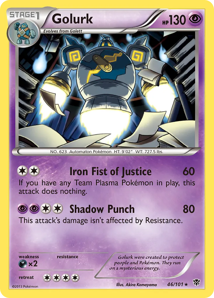 2013 Plasma Blast Golurk #046/101 Rare Holo card image