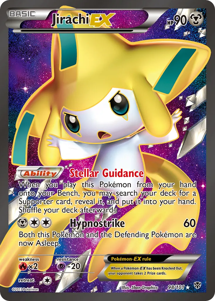2013 Plasma Blast Jirachi-EX Rare Holo EX #060/101 Rare Holo EX card image