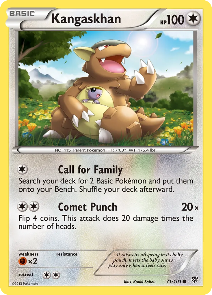 2013 Plasma Blast Kangaskhan Common #071/101 Common card image
