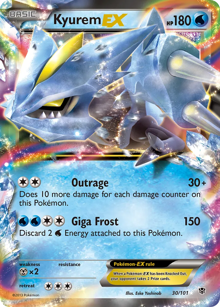 2013 Plasma Blast Kyurem-EX Rare Holo EX #030/101 Rare Holo EX card image
