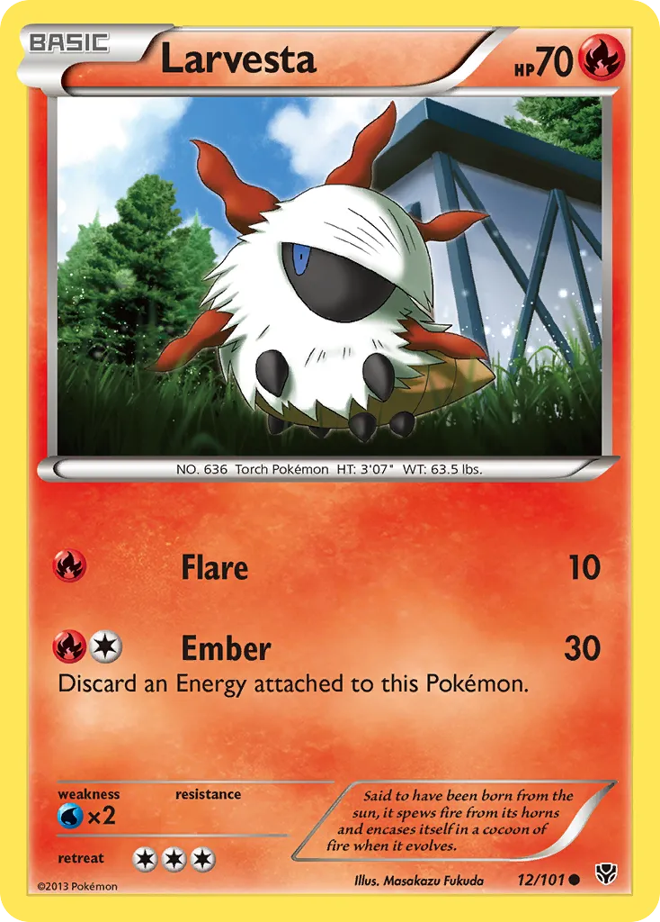 2013 Plasma Blast Larvesta Common #012/101 Common card image