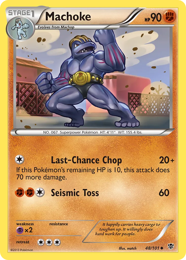 2013 Plasma Blast Machoke Uncommon #048/101 Uncommon card image