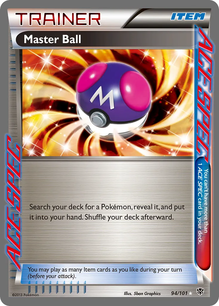 2013 Plasma Blast Master Ball Rare ACE #094/101 Rare ACE card image