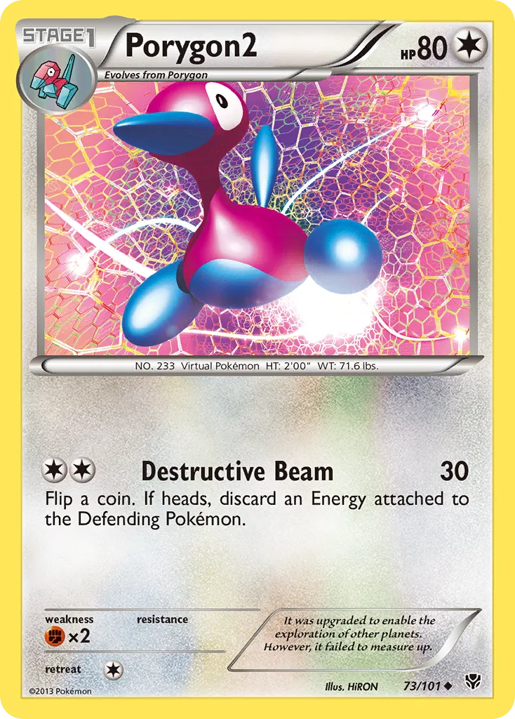 2013 Plasma Blast Porygon2 Uncommon #073/101 Uncommon card image