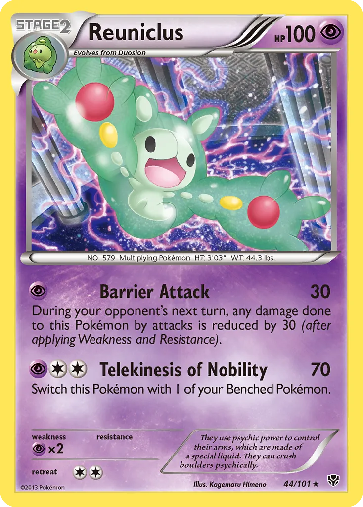 2013 Plasma Blast Reuniclus Rare #044/101 Rare card image
