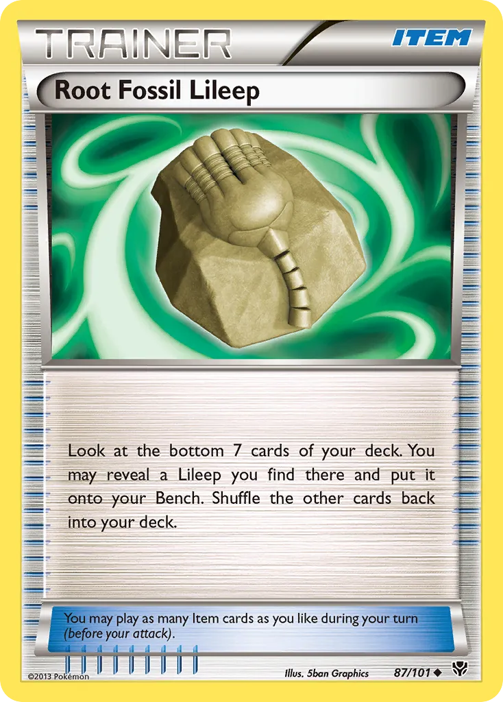 2013 Plasma Blast Root Fossil Lileep Uncommon #087/101 Uncommon card image