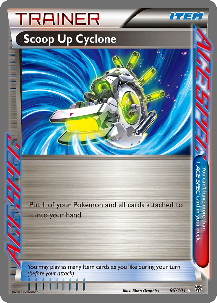 2013 Plasma Blast Scoop Up Cyclone Rare ACE #095/101 Rare ACE card image