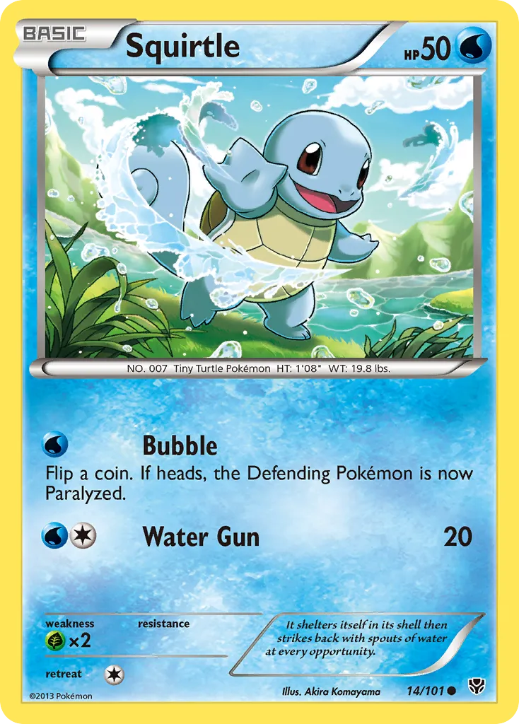 2013 Plasma Blast Squirtle Common #014/101 Common card image