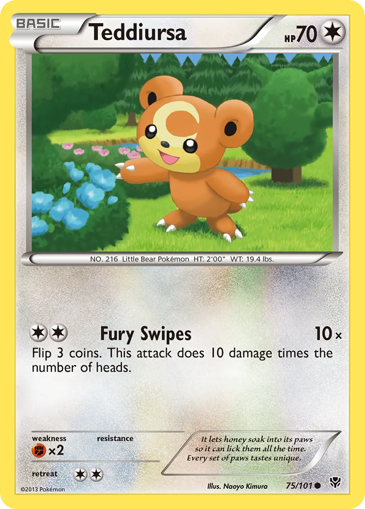 2013 Plasma Blast Teddiursa #075/101 Common card image