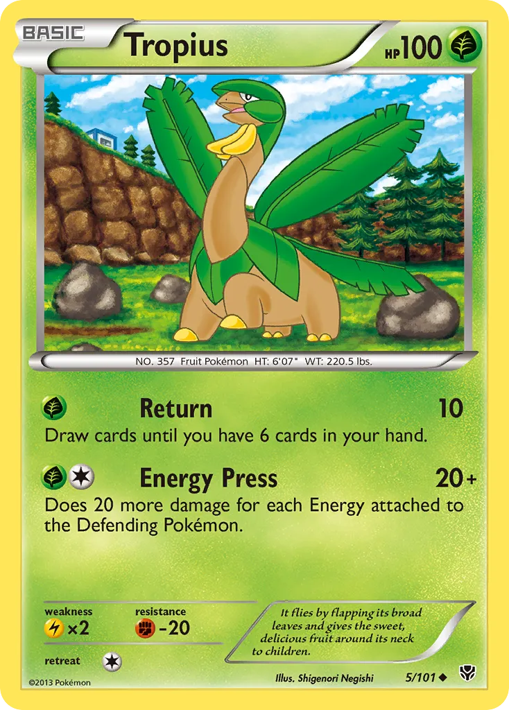 2013 Plasma Blast Tropius Uncommon #005/101 Uncommon card image