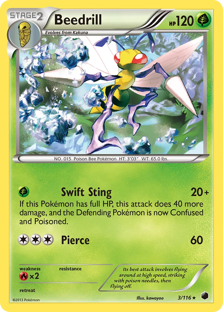2013 Plasma Freeze Beedrill #003/116 Rare card image