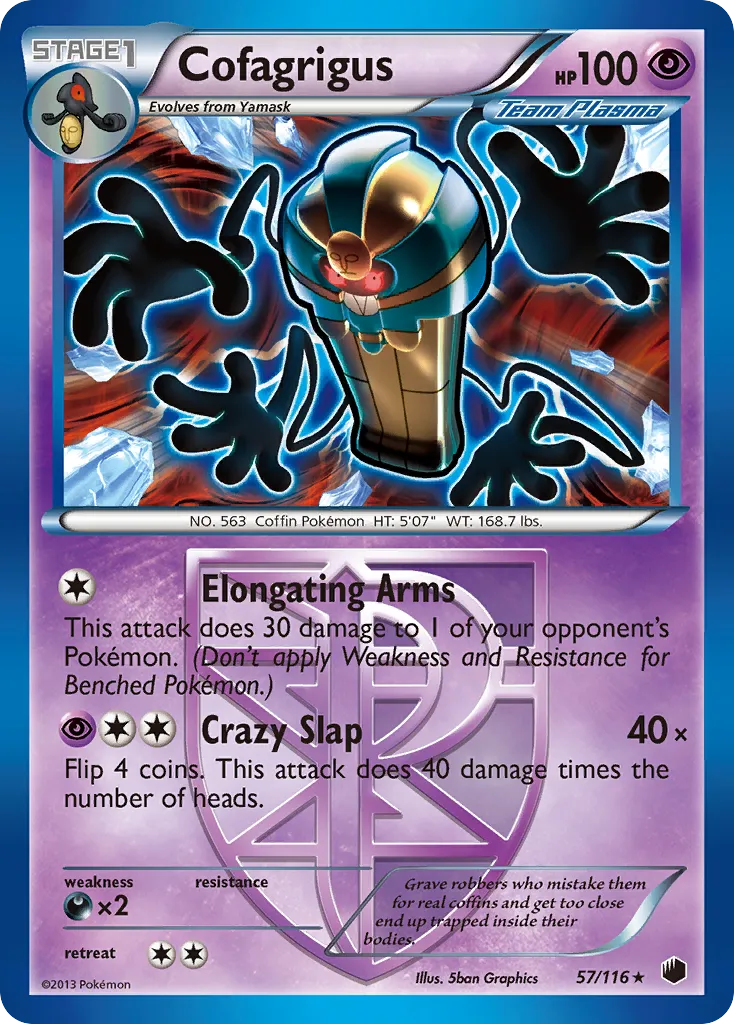 2013 Plasma Freeze Cofagrigus #057/116 Rare card image