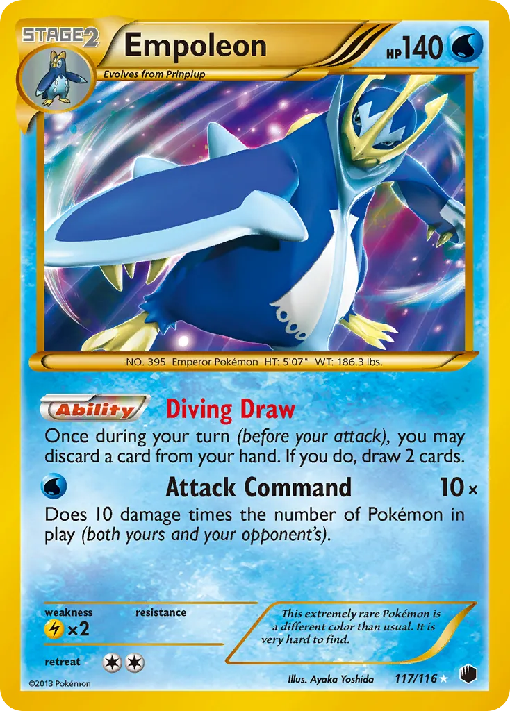 2013 Plasma Freeze Empoleon #117/116 Rare Secret card image