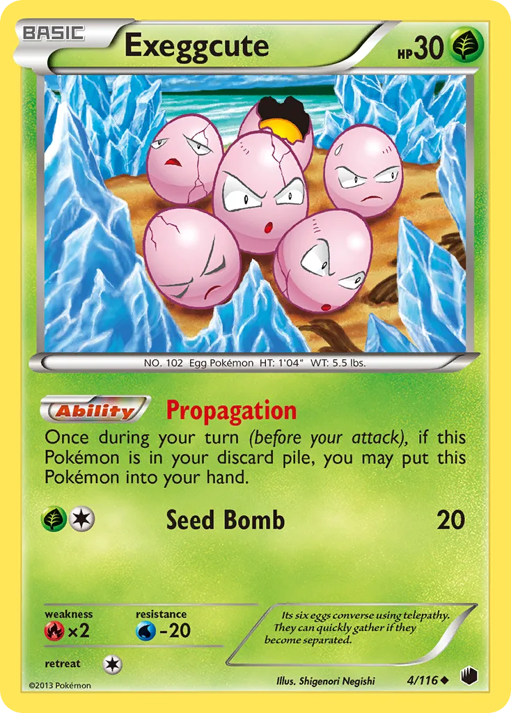 2013 Plasma Freeze Exeggcute #004/116 Uncommon card image