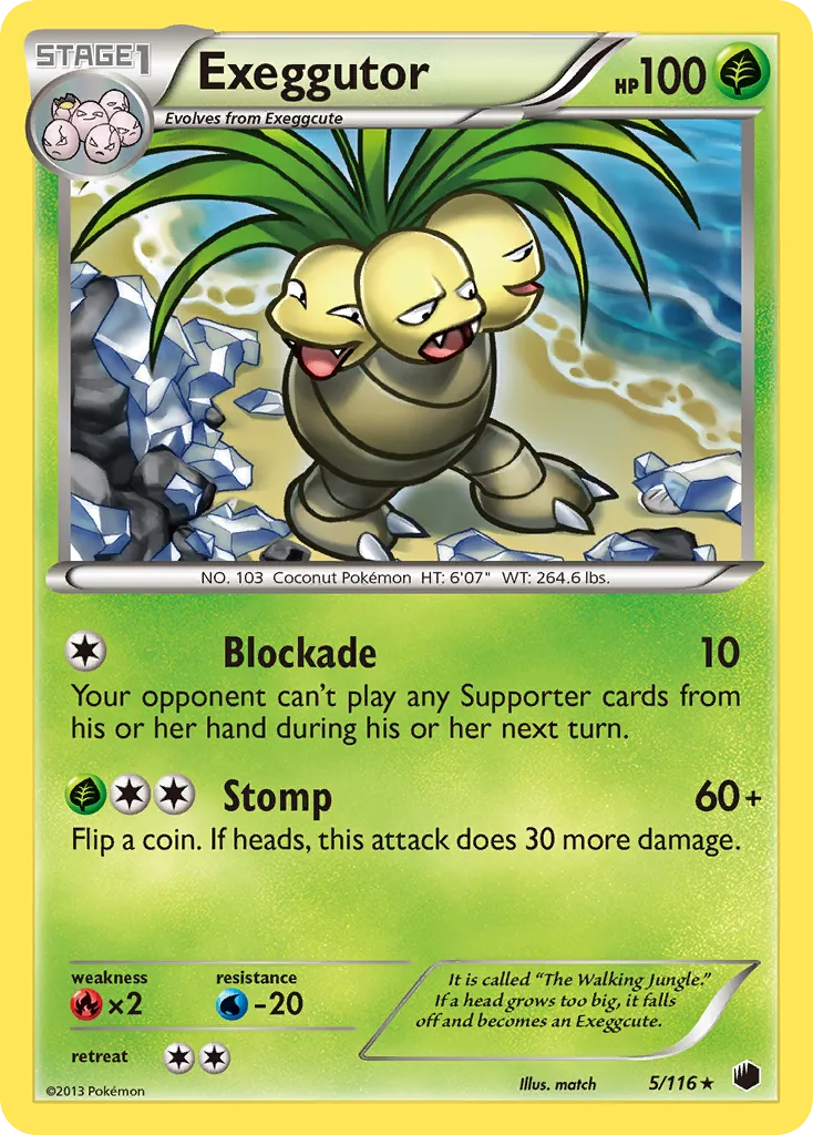2013 Plasma Freeze Exeggutor #005/116 Rare card image