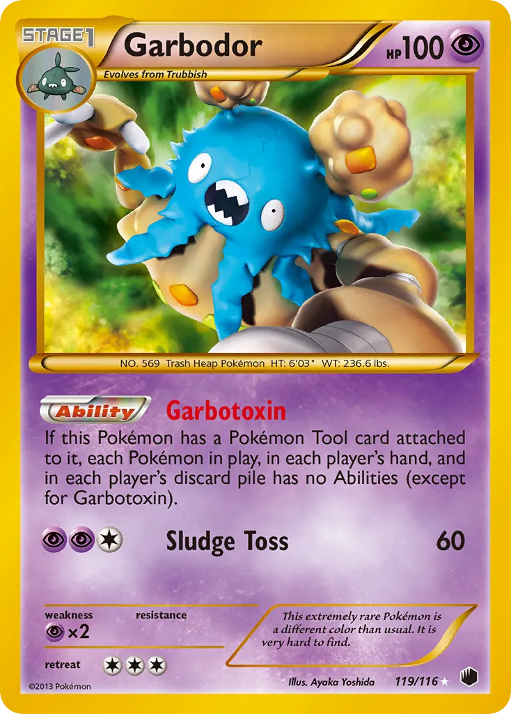 2013 Plasma Freeze Garbodor #119/116 Rare Secret card image