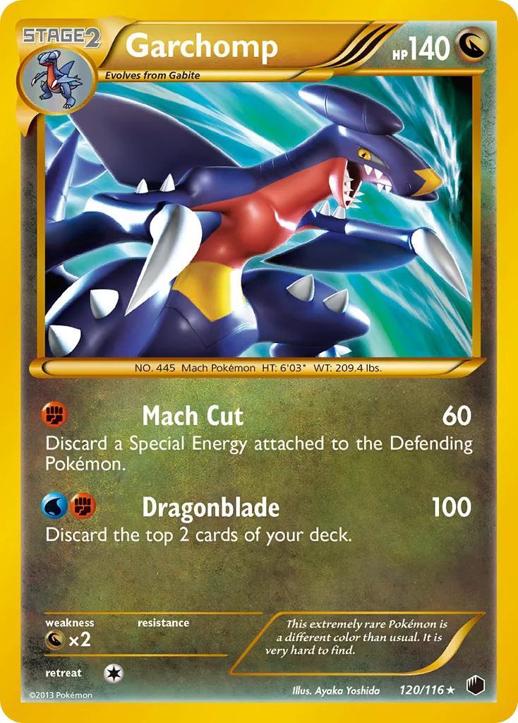 2013 Plasma Freeze Garchomp #120/116 Rare Secret card image