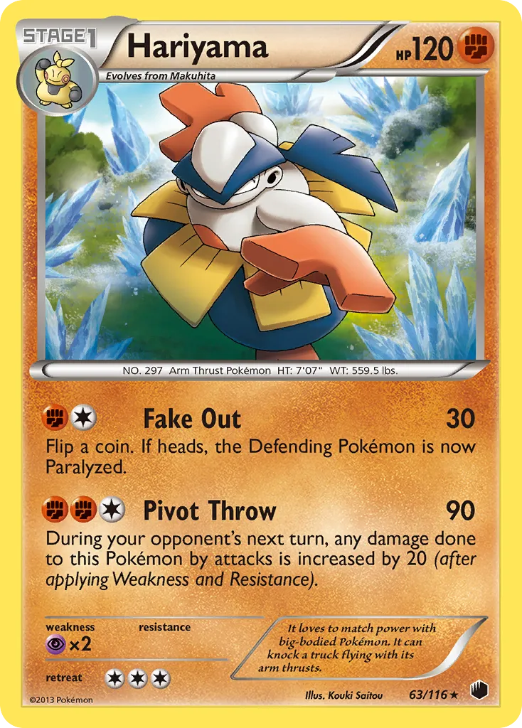 2013 Plasma Freeze Hariyama #063/116 Rare card image
