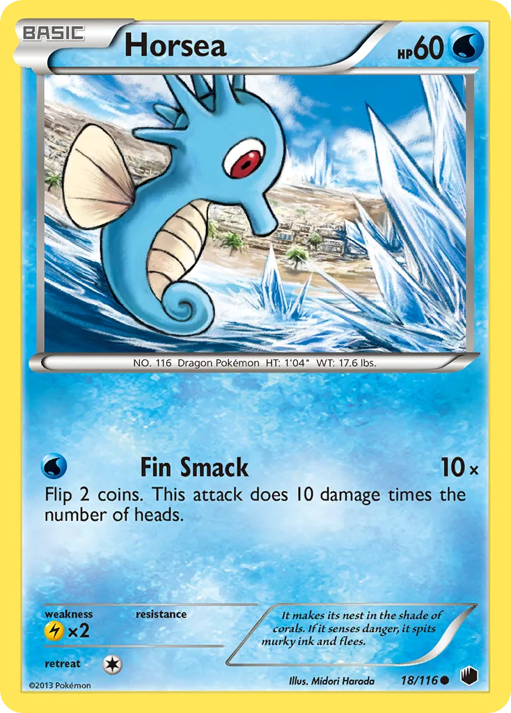 2013 Plasma Freeze Horsea #018/116 Common card image