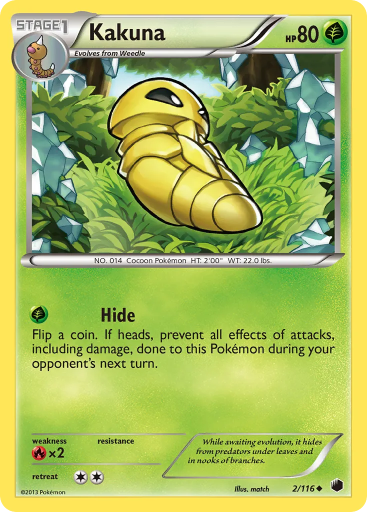 2013 Plasma Freeze Kakuna #002/116 Uncommon card image
