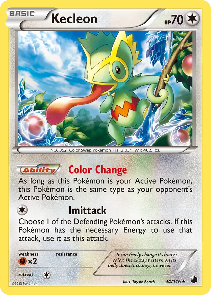 2013 Plasma Freeze Kecleon #094/116 Rare card image