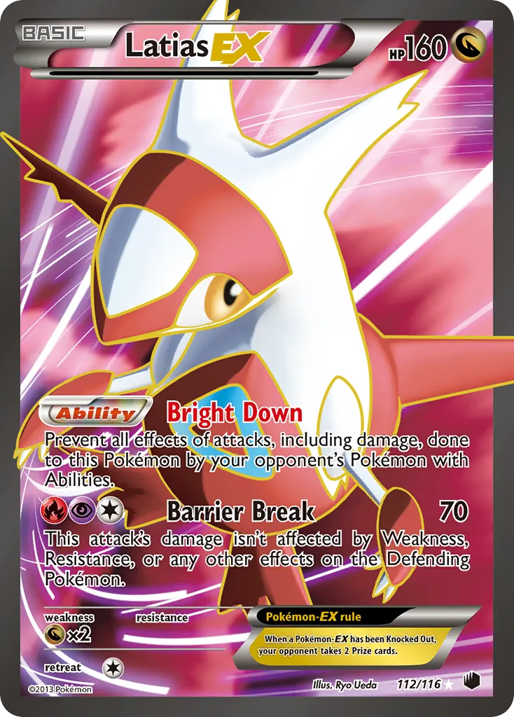2013 Plasma Freeze Latias-EX #085/116 Rare Holo EX card image
