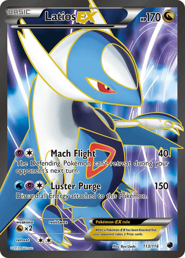 2013 Plasma Freeze Latios-EX #113/116 Rare Ultra card image