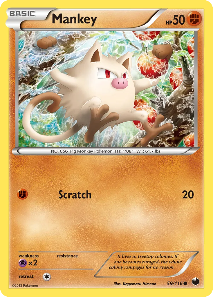 2013 Plasma Freeze Mankey Common #059/116 Common card image