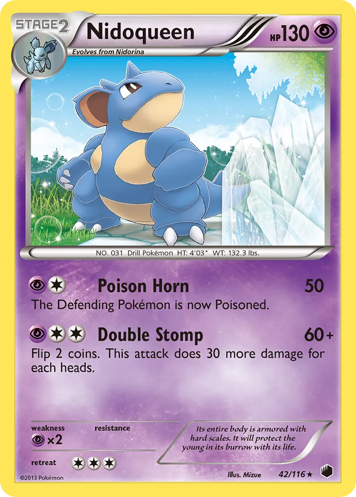 2013 Plasma Freeze Nidoqueen #042/116 Rare card image