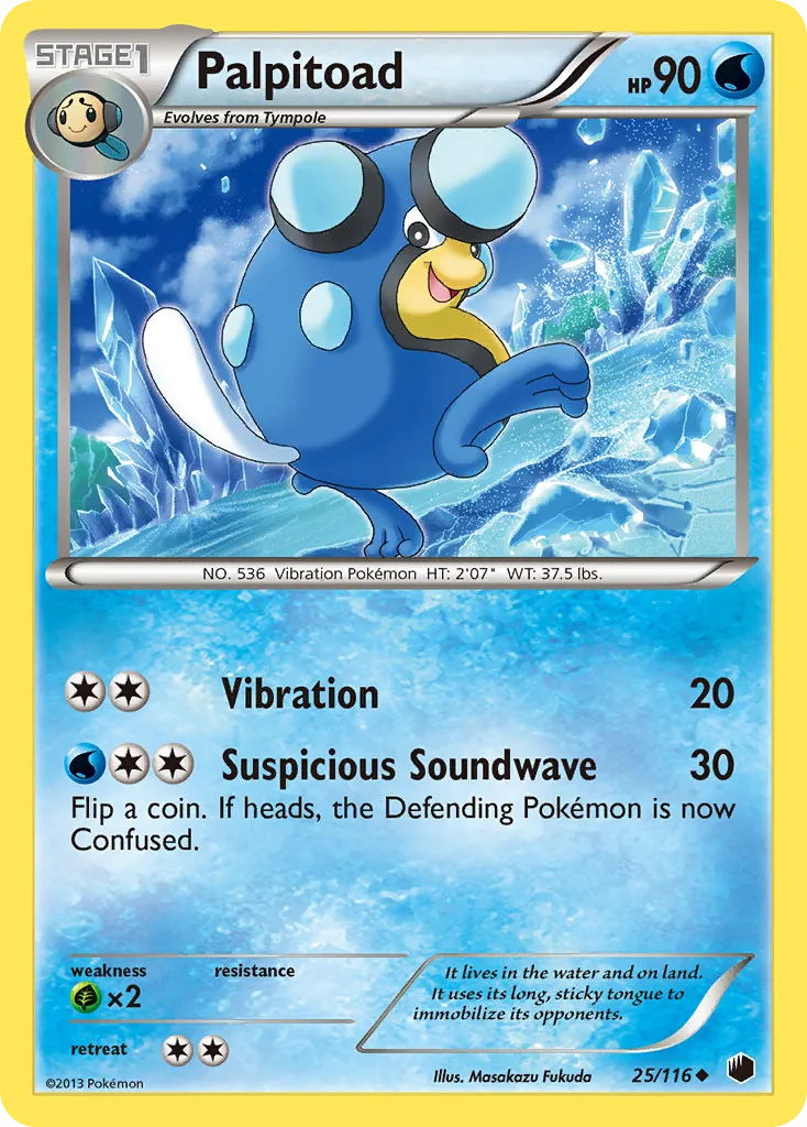 2013 Plasma Freeze Palpitoad Uncommon #025/116 Uncommon card image