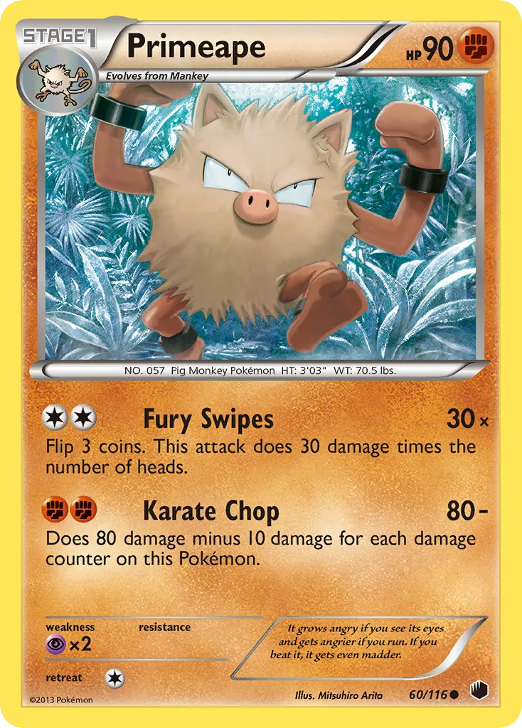 2013 Plasma Freeze Primeape #060/116 Common card image