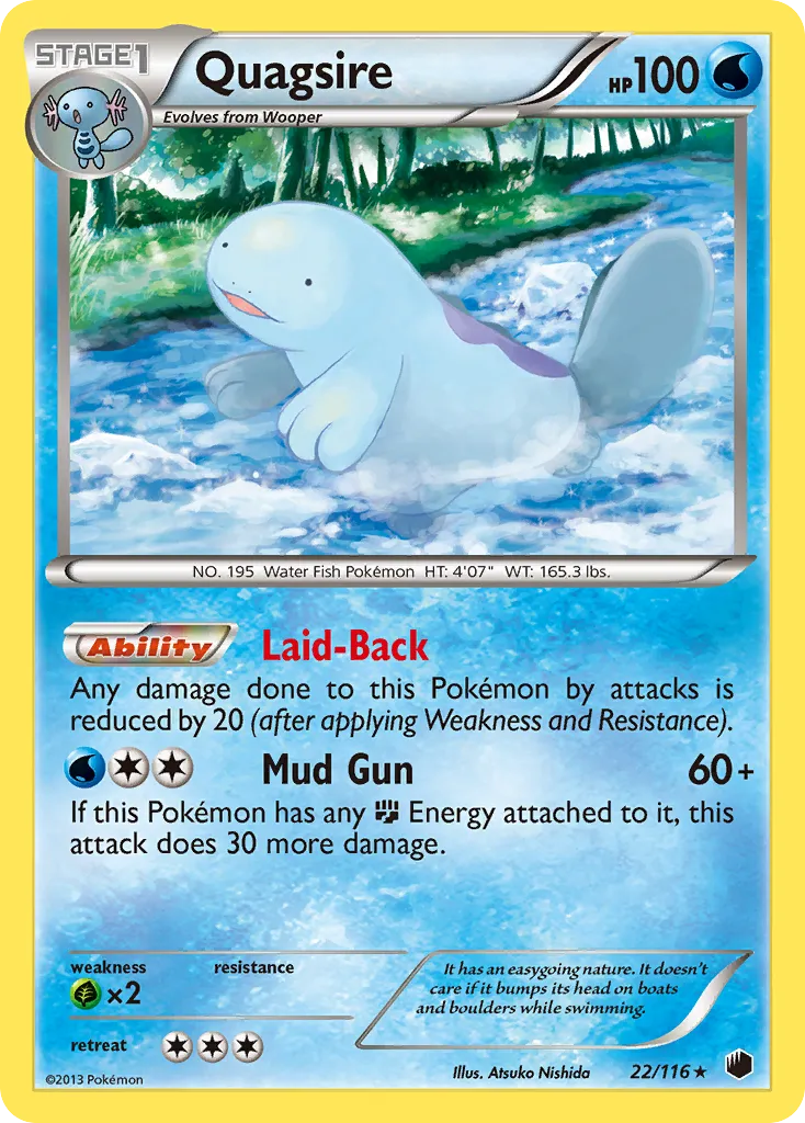 2013 Plasma Freeze Quagsire #022/116 Rare card image