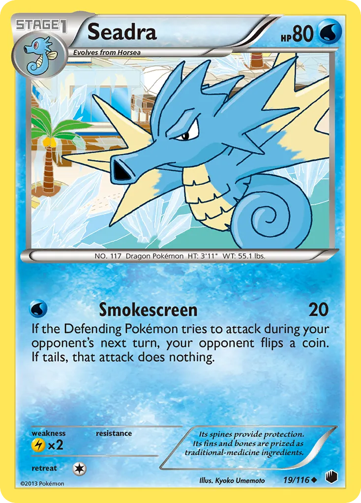 2013 Plasma Freeze Seadra #019/116 Uncommon card image