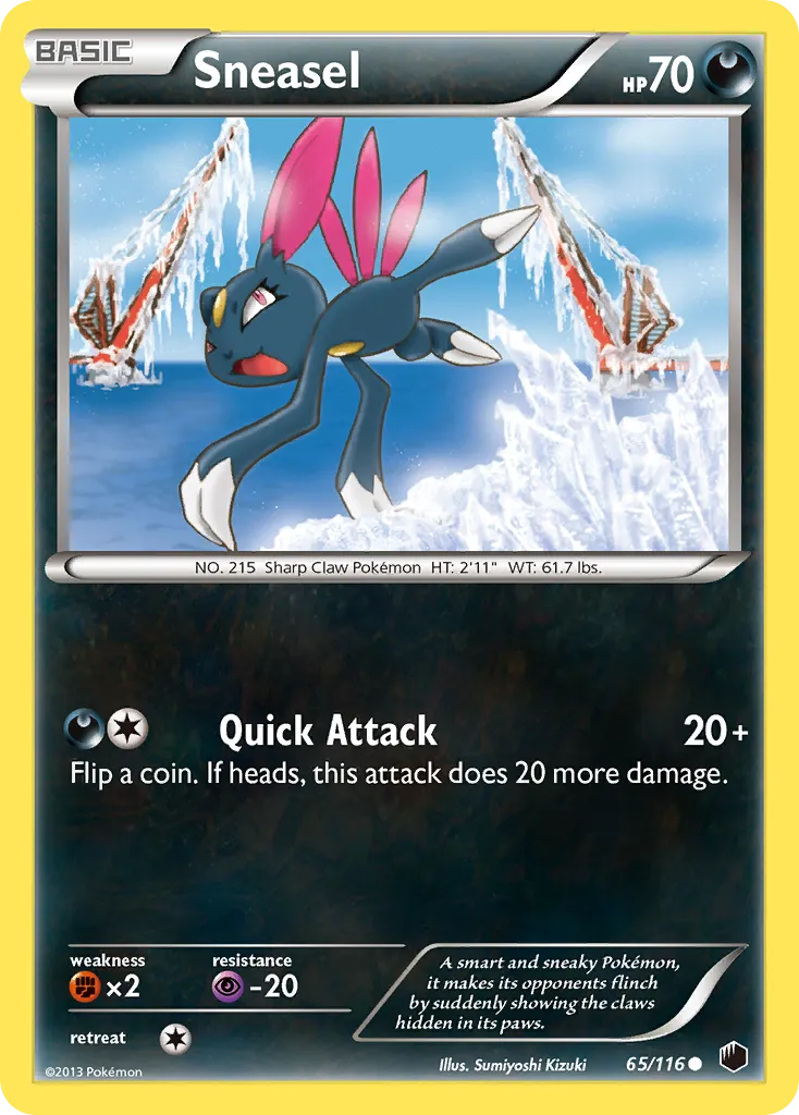 2013 Plasma Freeze Sneasel #065/116 Common card image