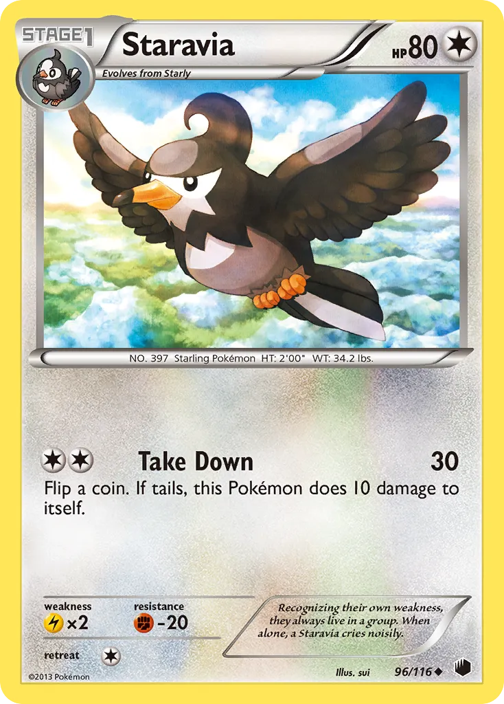 2013 Plasma Freeze Staravia #096/116 Uncommon card image