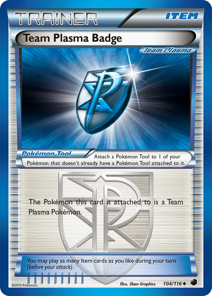 2013 Plasma Freeze Team Plasma Badge #104/116 Uncommon card image