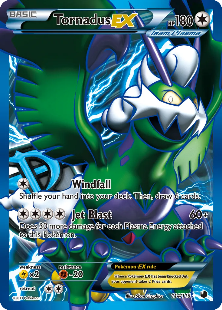 2013 Plasma Freeze Tornadus-EX #114/116 Rare Ultra card image
