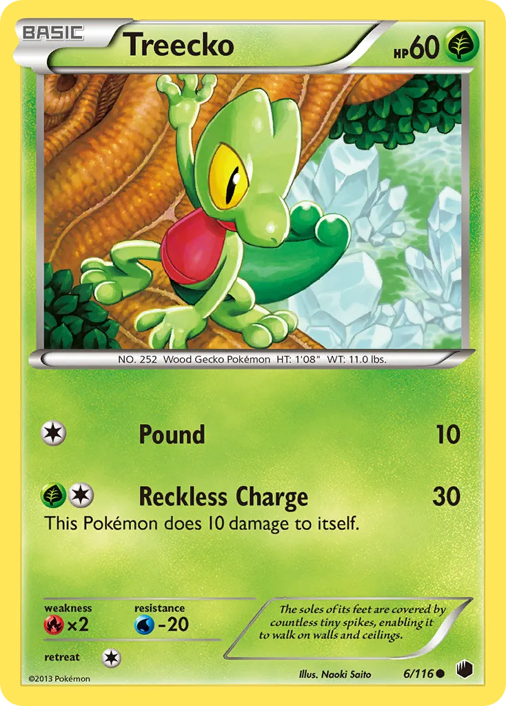 2013 Plasma Freeze Treecko Common #006/116 Common card image