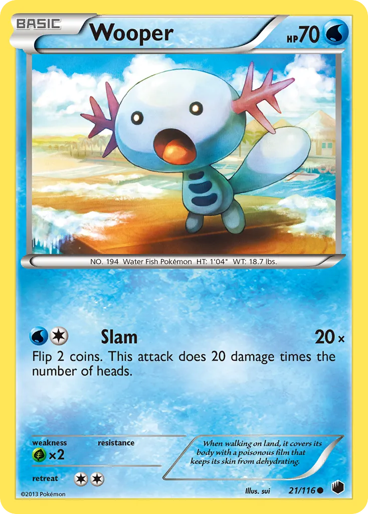 2013 Plasma Freeze Wooper Common #021/116 Common card image