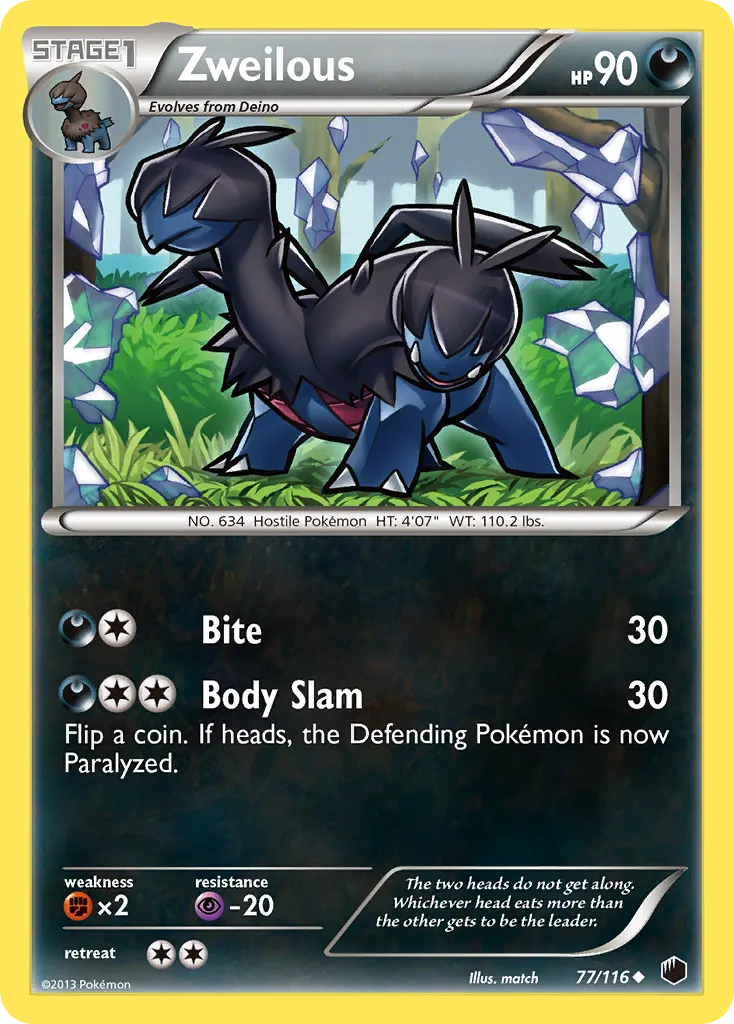 2013 Plasma Freeze Zweilous #077/116 Uncommon card image