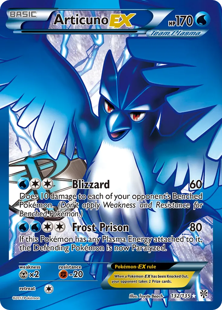 2013 Plasma Storm Articuno-EX #132/135 Rare Ultra card image