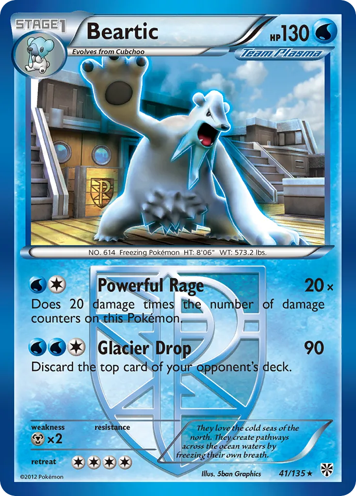2013 Plasma Storm Beartic Rare #041/135 Rare card image